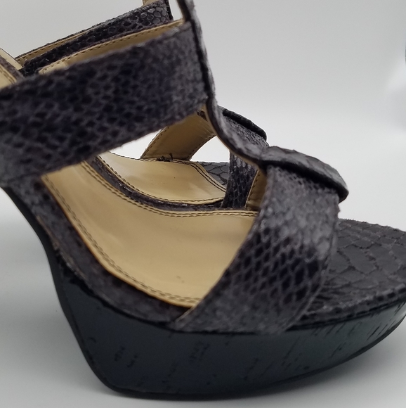 Chinese Laundry Gray Platform Heeled Sandals 8.5 M - Picture 3 of 11